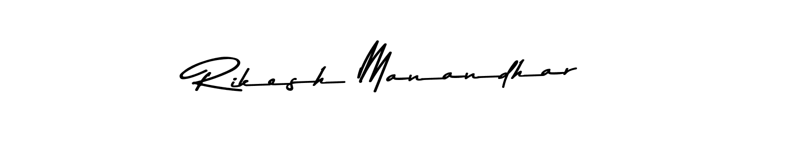 Create a beautiful signature design for name Rikesh Manandhar. With this signature (Asem Kandis PERSONAL USE) fonts, you can make a handwritten signature for free. Rikesh Manandhar signature style 9 images and pictures png