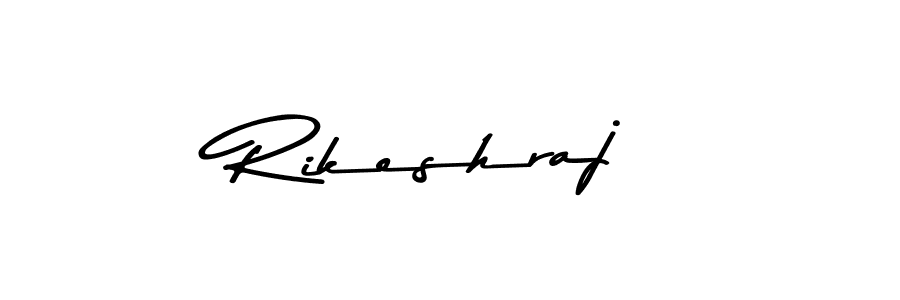 How to make Rikeshraj name signature. Use Asem Kandis PERSONAL USE style for creating short signs online. This is the latest handwritten sign. Rikeshraj signature style 9 images and pictures png