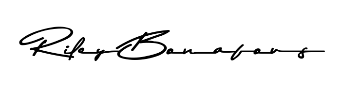 A classic penmanship look for Riley Bonafous. The Asem Kandis PERSONAL USE font brings timeless elegance and confidence to every signed document. Riley Bonafous signature style 9 images and pictures png