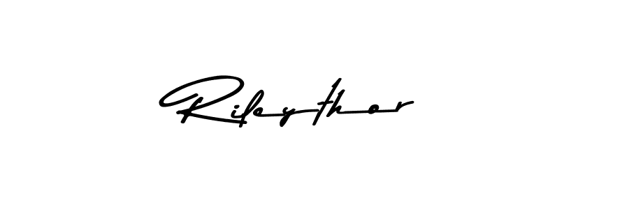 How to make Rileythor name signature. Use Asem Kandis PERSONAL USE style for creating short signs online. This is the latest handwritten sign. Rileythor signature style 9 images and pictures png