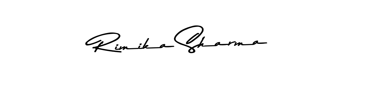 How to make Rimika Sharma name signature. Use Asem Kandis PERSONAL USE style for creating short signs online. This is the latest handwritten sign. Rimika Sharma signature style 9 images and pictures png