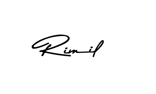 Create a beautiful signature design for name Rimil. With this signature (Asem Kandis PERSONAL USE) fonts, you can make a handwritten signature for free. Rimil signature style 9 images and pictures png