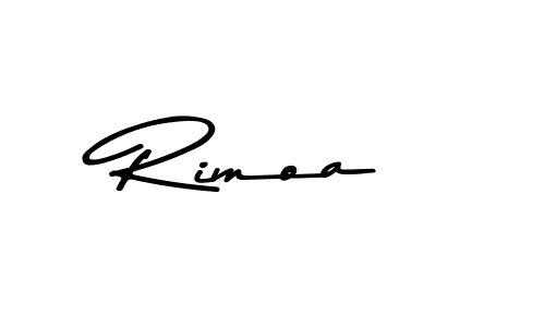 How to make Rimoa name signature. Use Asem Kandis PERSONAL USE style for creating short signs online. This is the latest handwritten sign. Rimoa signature style 9 images and pictures png