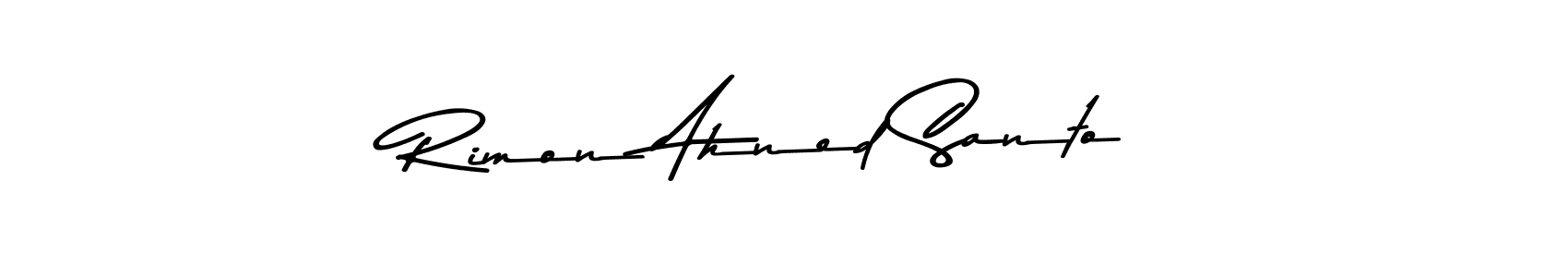 Rimon Ahned Santo stylish signature style. Best Handwritten Sign (Asem Kandis PERSONAL USE) for my name. Handwritten Signature Collection Ideas for my name Rimon Ahned Santo. Rimon Ahned Santo signature style 9 images and pictures png