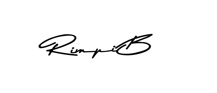 Create a beautiful signature design for name Rimpi B. With this signature (Asem Kandis PERSONAL USE) fonts, you can make a handwritten signature for free. Rimpi B signature style 9 images and pictures png