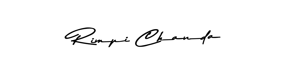 Create a beautiful signature design for name Rimpi Chanda. With this signature (Asem Kandis PERSONAL USE) fonts, you can make a handwritten signature for free. Rimpi Chanda signature style 9 images and pictures png