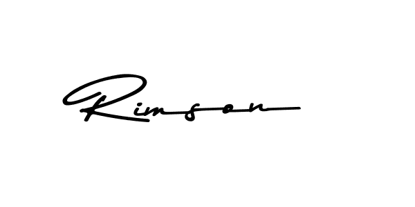 How to make Rimson name signature. Use Asem Kandis PERSONAL USE style for creating short signs online. This is the latest handwritten sign. Rimson signature style 9 images and pictures png