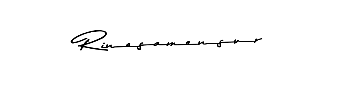 Asem Kandis PERSONAL USE is a professional signature style that is perfect for those who want to add a touch of class to their signature. It is also a great choice for those who want to make their signature more unique. Get Rinesamensur name to fancy signature for free. Rinesamensur signature style 9 images and pictures png