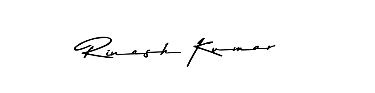 Create a beautiful signature design for name Rinesh Kumar. With this signature (Asem Kandis PERSONAL USE) fonts, you can make a handwritten signature for free. Rinesh Kumar signature style 9 images and pictures png