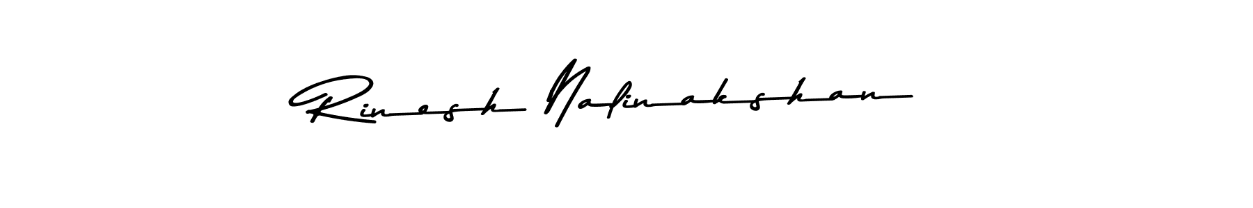 The best way (Asem Kandis PERSONAL USE) to make a short signature is to pick only two or three words in your name. The name Rinesh Nalinakshan include a total of six letters. For converting this name. Rinesh Nalinakshan signature style 9 images and pictures png