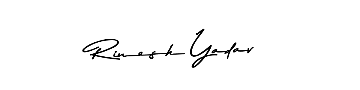 Create a beautiful signature design for name Rinesh Yadav. With this signature (Asem Kandis PERSONAL USE) fonts, you can make a handwritten signature for free. Rinesh Yadav signature style 9 images and pictures png