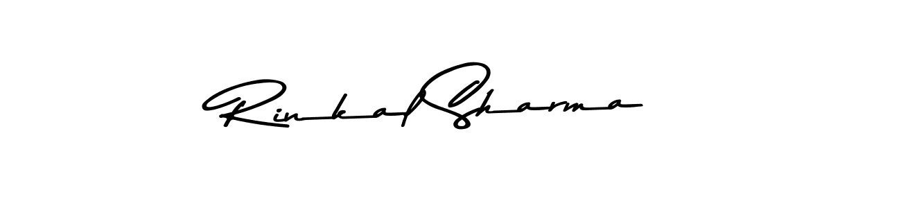 Create a beautiful signature design for name Rinkal Sharma. With this signature (Asem Kandis PERSONAL USE) fonts, you can make a handwritten signature for free. Rinkal Sharma signature style 9 images and pictures png