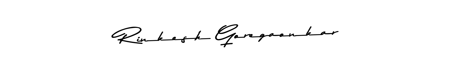 Rinkesh Goregaonkar stylish signature style. Best Handwritten Sign (Asem Kandis PERSONAL USE) for my name. Handwritten Signature Collection Ideas for my name Rinkesh Goregaonkar. Rinkesh Goregaonkar signature style 9 images and pictures png