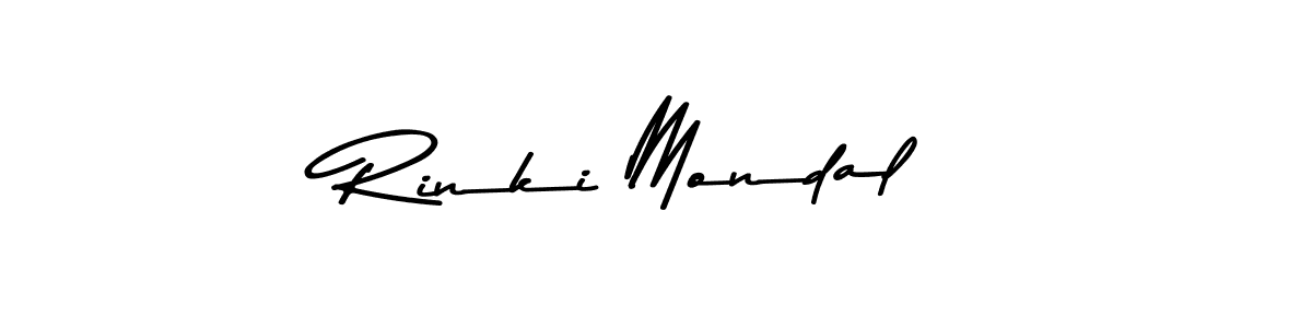 How to make Rinki Mondal name signature. Use Asem Kandis PERSONAL USE style for creating short signs online. This is the latest handwritten sign. Rinki Mondal signature style 9 images and pictures png