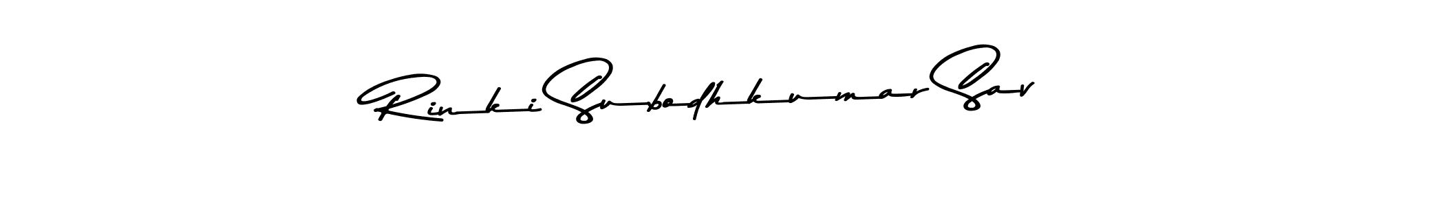 This is the best signature style for the Rinki Subodhkumar Sav name. Also you like these signature font (Asem Kandis PERSONAL USE). Mix name signature. Rinki Subodhkumar Sav signature style 9 images and pictures png