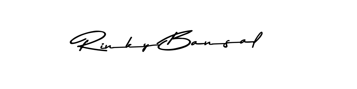 How to make Rinky Bansal name signature. Use Asem Kandis PERSONAL USE style for creating short signs online. This is the latest handwritten sign. Rinky Bansal signature style 9 images and pictures png