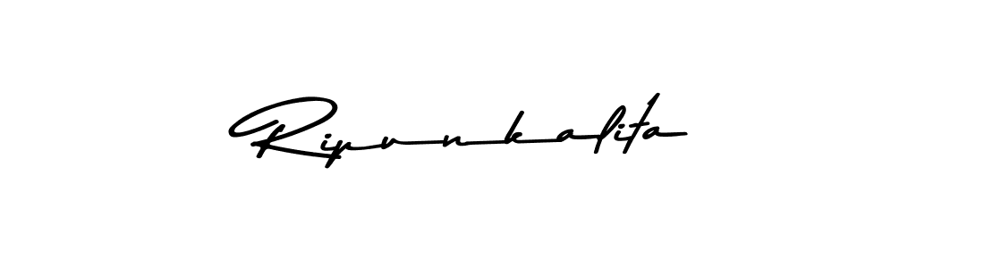 Ripunkalita stylish signature style. Best Handwritten Sign (Asem Kandis PERSONAL USE) for my name. Handwritten Signature Collection Ideas for my name Ripunkalita. Ripunkalita signature style 9 images and pictures png