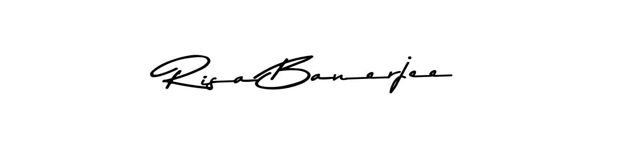Create a beautiful signature design for name Risa Banerjee. With this signature (Asem Kandis PERSONAL USE) fonts, you can make a handwritten signature for free. Risa Banerjee signature style 9 images and pictures png