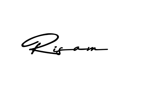 Design your own signature with our free online signature maker. With this signature software, you can create a handwritten (Asem Kandis PERSONAL USE) signature for name Risam. Risam signature style 9 images and pictures png