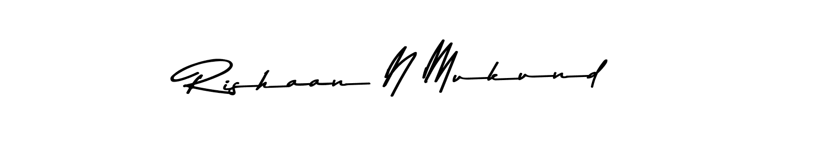 You should practise on your own different ways (Asem Kandis PERSONAL USE) to write your name (Rishaan N Mukund) in signature. don't let someone else do it for you. Rishaan N Mukund signature style 9 images and pictures png