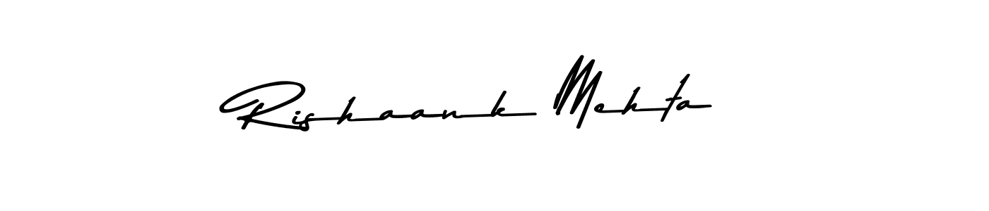 The best way (Asem Kandis PERSONAL USE) to make a short signature is to pick only two or three words in your name. The name Rishaank Mehta include a total of six letters. For converting this name. Rishaank Mehta signature style 9 images and pictures png