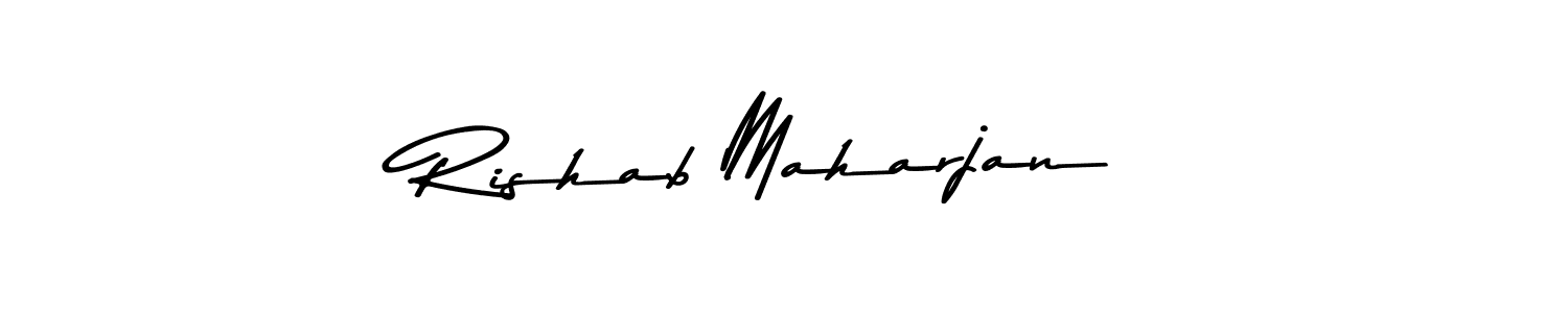 The best way (Asem Kandis PERSONAL USE) to make a short signature is to pick only two or three words in your name. The name Rishab Maharjan include a total of six letters. For converting this name. Rishab Maharjan signature style 9 images and pictures png