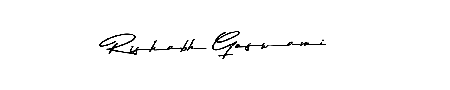 Make a beautiful signature design for name Rishabh Goswami. With this signature (Asem Kandis PERSONAL USE) style, you can create a handwritten signature for free. Rishabh Goswami signature style 9 images and pictures png
