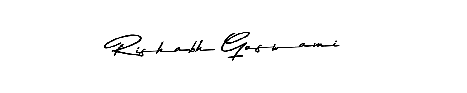 Make a beautiful signature design for name Rishabh Goswami. With this signature (Asem Kandis PERSONAL USE) style, you can create a handwritten signature for free. Rishabh Goswami signature style 9 images and pictures png