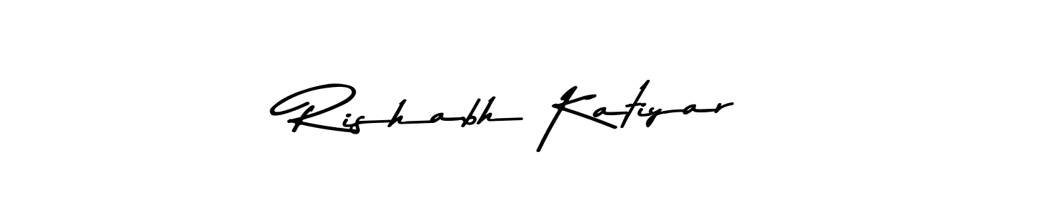 How to make Rishabh Katiyar name signature. Use Asem Kandis PERSONAL USE style for creating short signs online. This is the latest handwritten sign. Rishabh Katiyar signature style 9 images and pictures png