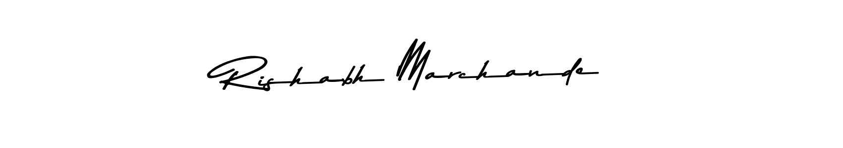 How to make Rishabh Marchande name signature. Use Asem Kandis PERSONAL USE style for creating short signs online. This is the latest handwritten sign. Rishabh Marchande signature style 9 images and pictures png