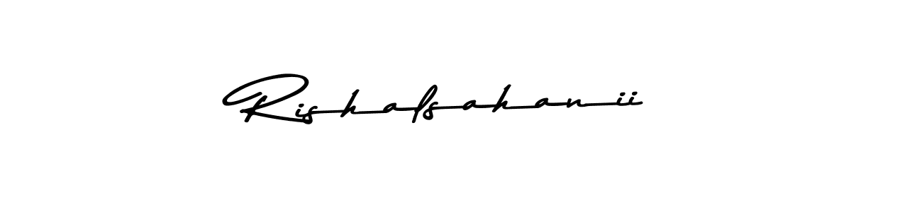 Make a beautiful signature design for name Rishalsahanii. With this signature (Asem Kandis PERSONAL USE) style, you can create a handwritten signature for free. Rishalsahanii signature style 9 images and pictures png