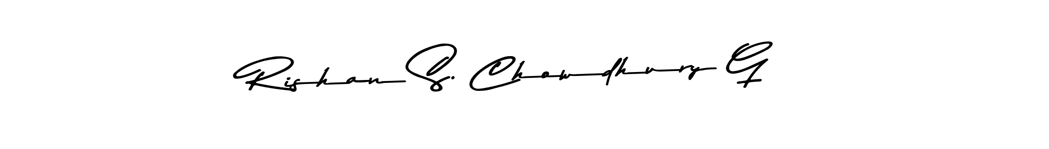 Make a beautiful signature design for name Rishan S. Chowdhury G. With this signature (Asem Kandis PERSONAL USE) style, you can create a handwritten signature for free. Rishan S. Chowdhury G signature style 9 images and pictures png