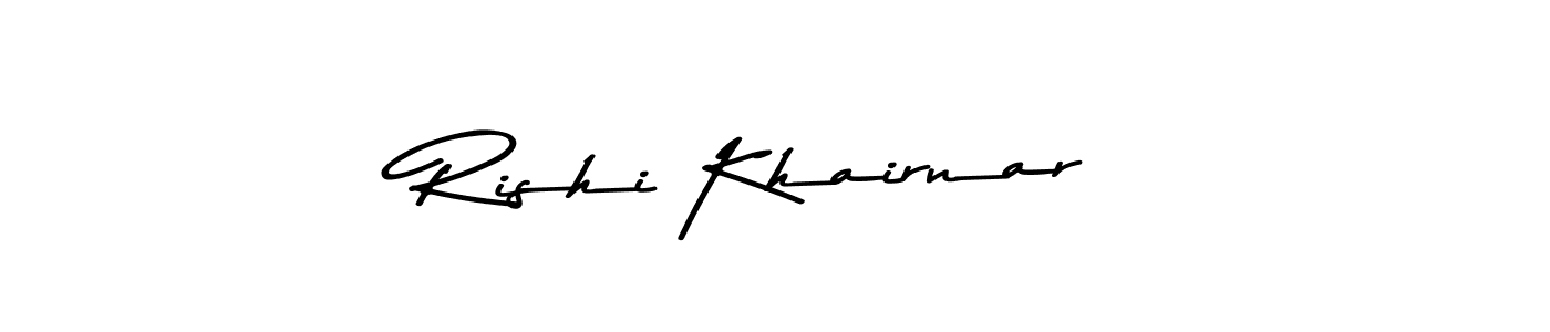 How to make Rishi Khairnar name signature. Use Asem Kandis PERSONAL USE style for creating short signs online. This is the latest handwritten sign. Rishi Khairnar signature style 9 images and pictures png