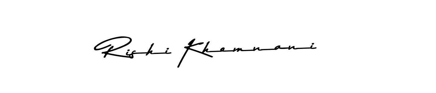 Create a beautiful signature design for name Rishi Khemnani. With this signature (Asem Kandis PERSONAL USE) fonts, you can make a handwritten signature for free. Rishi Khemnani signature style 9 images and pictures png