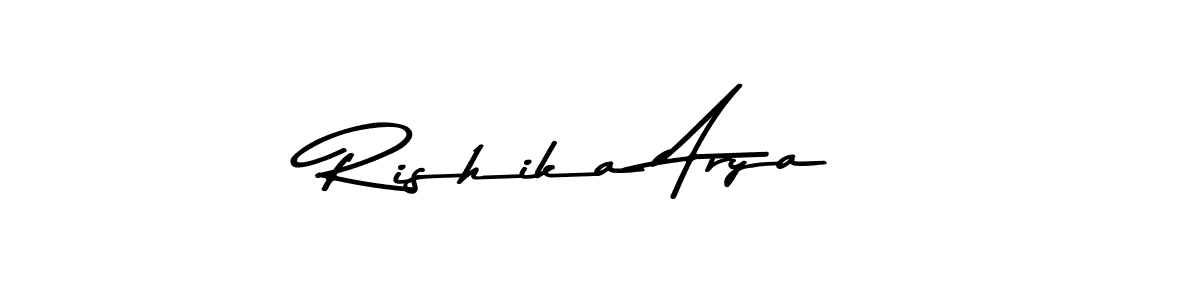 How to make Rishika Arya name signature. Use Asem Kandis PERSONAL USE style for creating short signs online. This is the latest handwritten sign. Rishika Arya signature style 9 images and pictures png