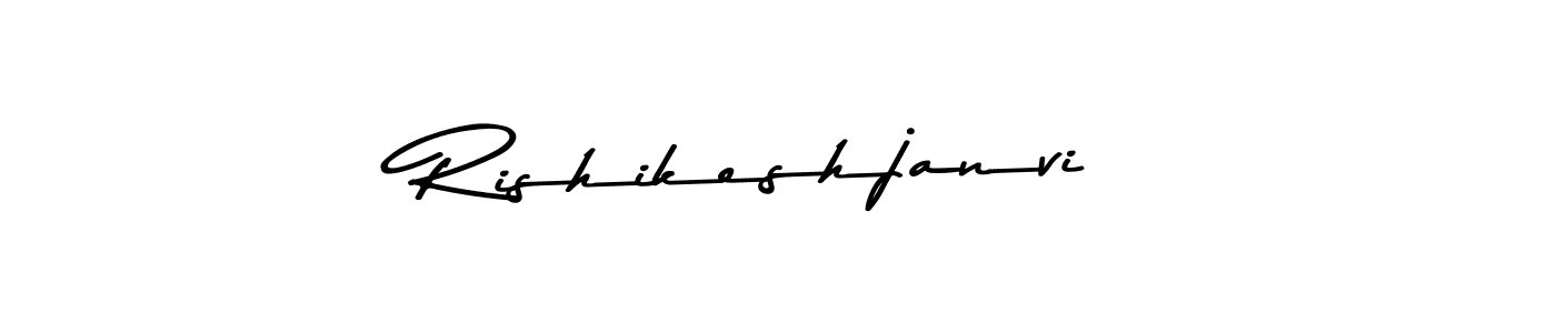 How to make Rishikeshjanvi name signature. Use Asem Kandis PERSONAL USE style for creating short signs online. This is the latest handwritten sign. Rishikeshjanvi signature style 9 images and pictures png