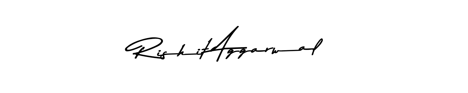 How to make Rishit Aggarwal name signature. Use Asem Kandis PERSONAL USE style for creating short signs online. This is the latest handwritten sign. Rishit Aggarwal signature style 9 images and pictures png