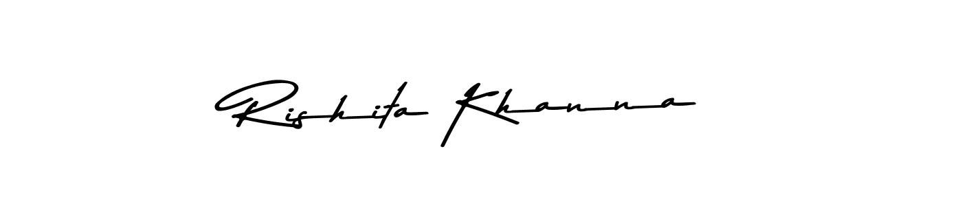 Create a beautiful signature design for name Rishita Khanna. With this signature (Asem Kandis PERSONAL USE) fonts, you can make a handwritten signature for free. Rishita Khanna signature style 9 images and pictures png