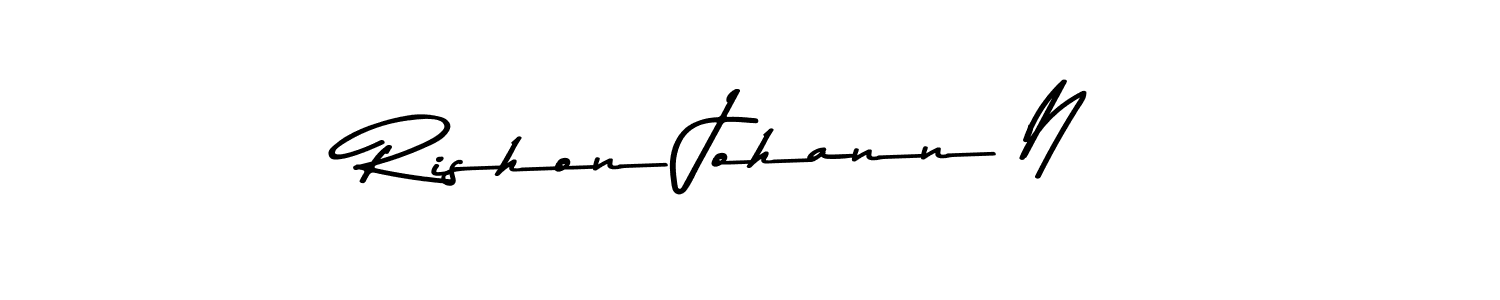 Also You can easily find your signature by using the search form. We will create Rishon Johann N name handwritten signature images for you free of cost using Asem Kandis PERSONAL USE sign style. Rishon Johann N signature style 9 images and pictures png