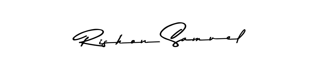 Here are the top 10 professional signature styles for the name Rishon Samuel. These are the best autograph styles you can use for your name. Rishon Samuel signature style 9 images and pictures png
