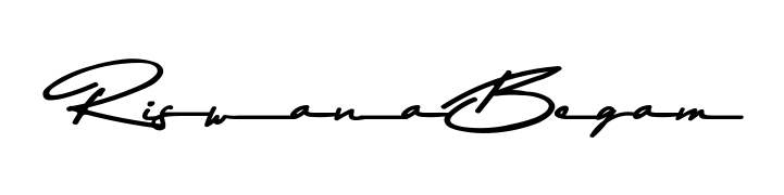 Transform the name Riswana Begam into a signature masterpiece using Asem Kandis PERSONAL USE font. Ideal for photographers, artists, and creators looking for watermarks. Riswana Begam signature style 9 images and pictures png