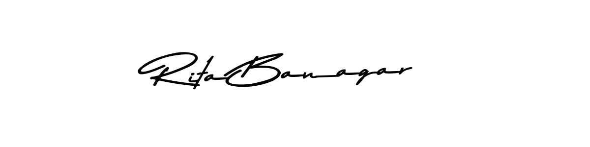 How to make Rita Banagar name signature. Use Asem Kandis PERSONAL USE style for creating short signs online. This is the latest handwritten sign. Rita Banagar signature style 9 images and pictures png