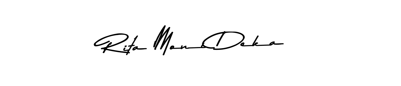 How to make Rita Moni Deka name signature. Use Asem Kandis PERSONAL USE style for creating short signs online. This is the latest handwritten sign. Rita Moni Deka signature style 9 images and pictures png