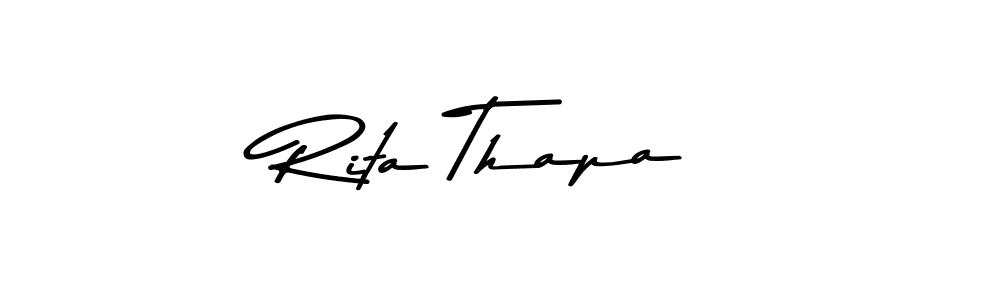 Create a beautiful signature design for name Rita Thapa. With this signature (Asem Kandis PERSONAL USE) fonts, you can make a handwritten signature for free. Rita Thapa signature style 9 images and pictures png