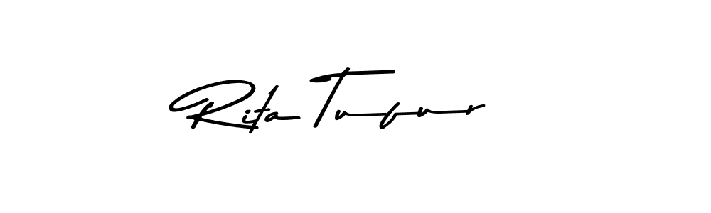The best way (Asem Kandis PERSONAL USE) to make a short signature is to pick only two or three words in your name. The name Rita Tufur include a total of six letters. For converting this name. Rita Tufur signature style 9 images and pictures png