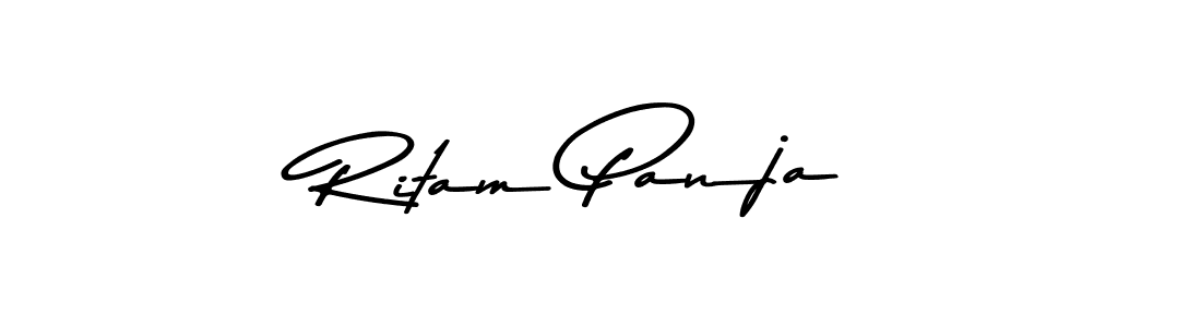 You should practise on your own different ways (Asem Kandis PERSONAL USE) to write your name (Ritam Panja) in signature. don't let someone else do it for you. Ritam Panja signature style 9 images and pictures png