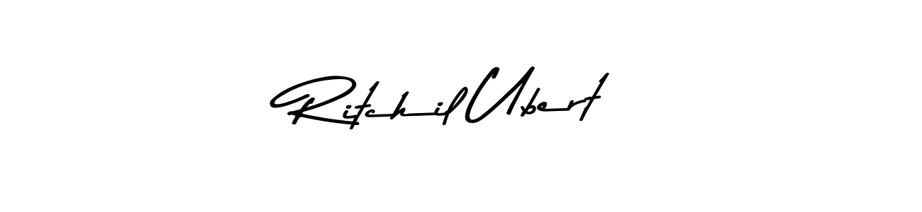 Use a signature maker to create a handwritten signature online. With this signature software, you can design (Asem Kandis PERSONAL USE) your own signature for name Ritchil Ubert. Ritchil Ubert signature style 9 images and pictures png