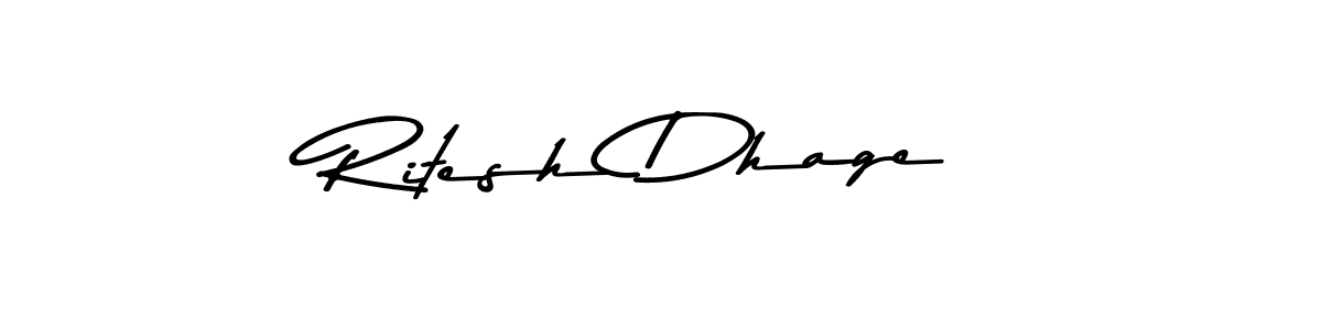 Also You can easily find your signature by using the search form. We will create Ritesh Dhage name handwritten signature images for you free of cost using Asem Kandis PERSONAL USE sign style. Ritesh Dhage signature style 9 images and pictures png