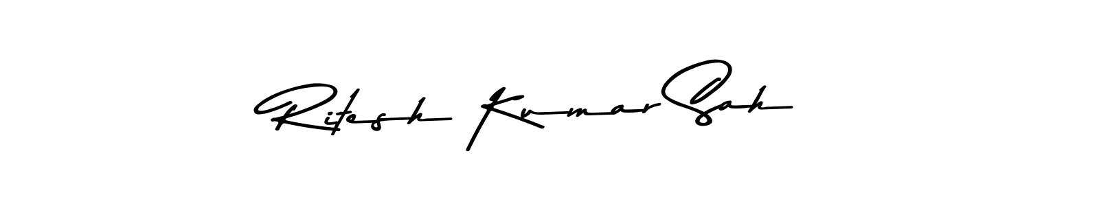 The best way (Asem Kandis PERSONAL USE) to make a short signature is to pick only two or three words in your name. The name Ritesh Kumar Sah include a total of six letters. For converting this name. Ritesh Kumar Sah signature style 9 images and pictures png