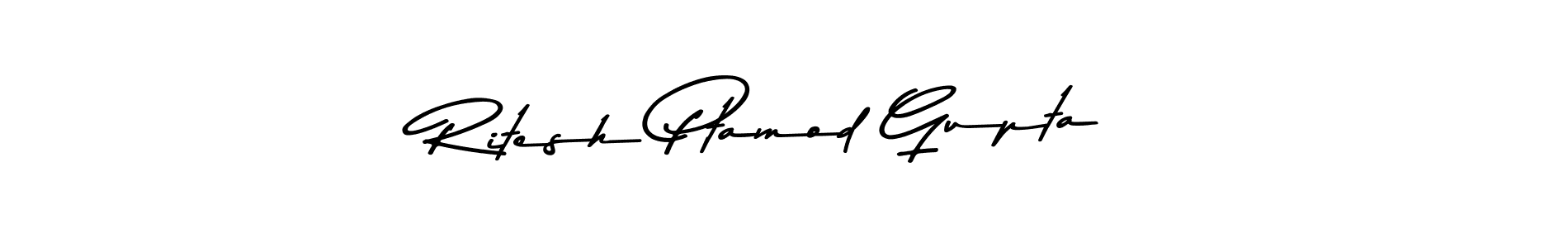 How to make Ritesh Ptamod Gupta name signature. Use Asem Kandis PERSONAL USE style for creating short signs online. This is the latest handwritten sign. Ritesh Ptamod Gupta signature style 9 images and pictures png